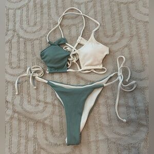 Sage and White Bikini